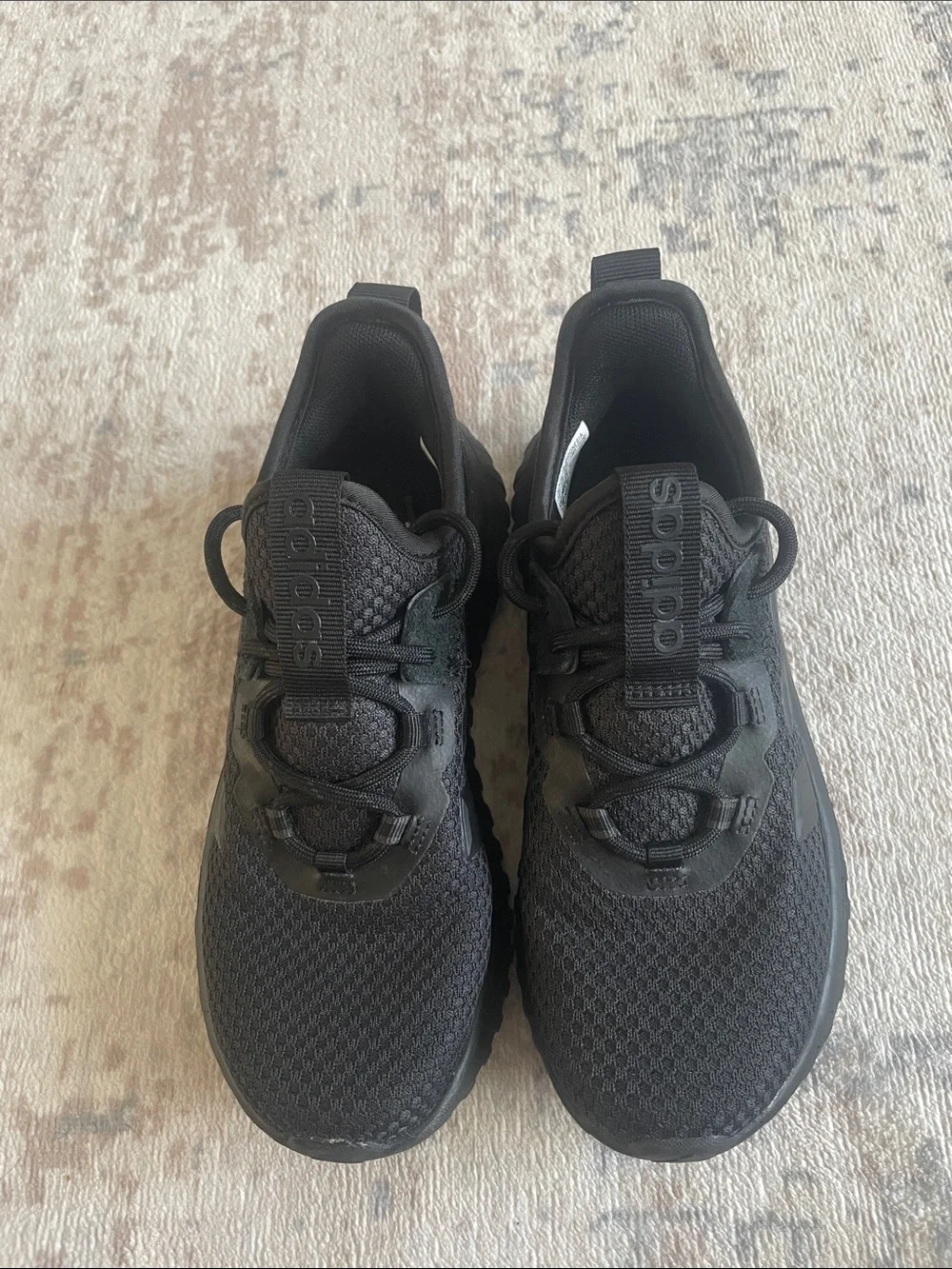 adidas kids All-Black Mesh Athletic Sneakers